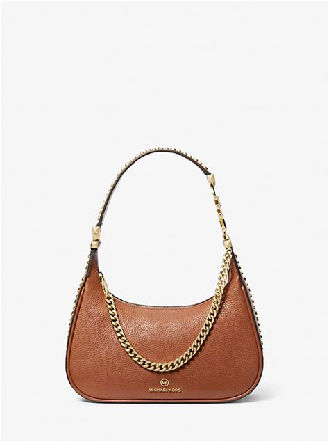 michael kors piper small pebbled leather shoulder bag|michael kors eliza tote.